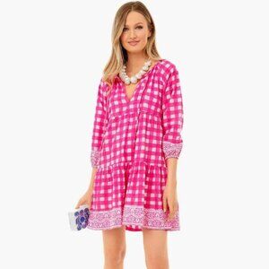 Tuckernuck SZ Block Print Priya Mini Dress in Pink Gingham Size S